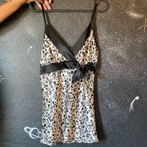 black and white night blouse